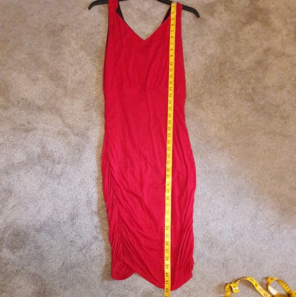 French Connection Sleeveless Ruched Red Dress - Picture 5 of 7